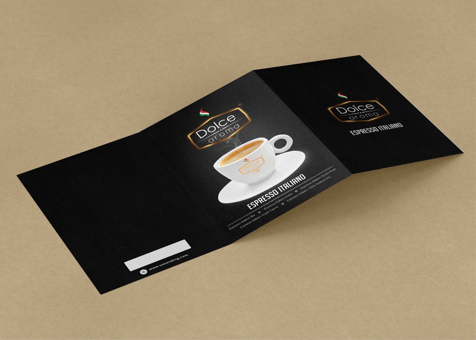 Dolce Aroma menu and POS material design