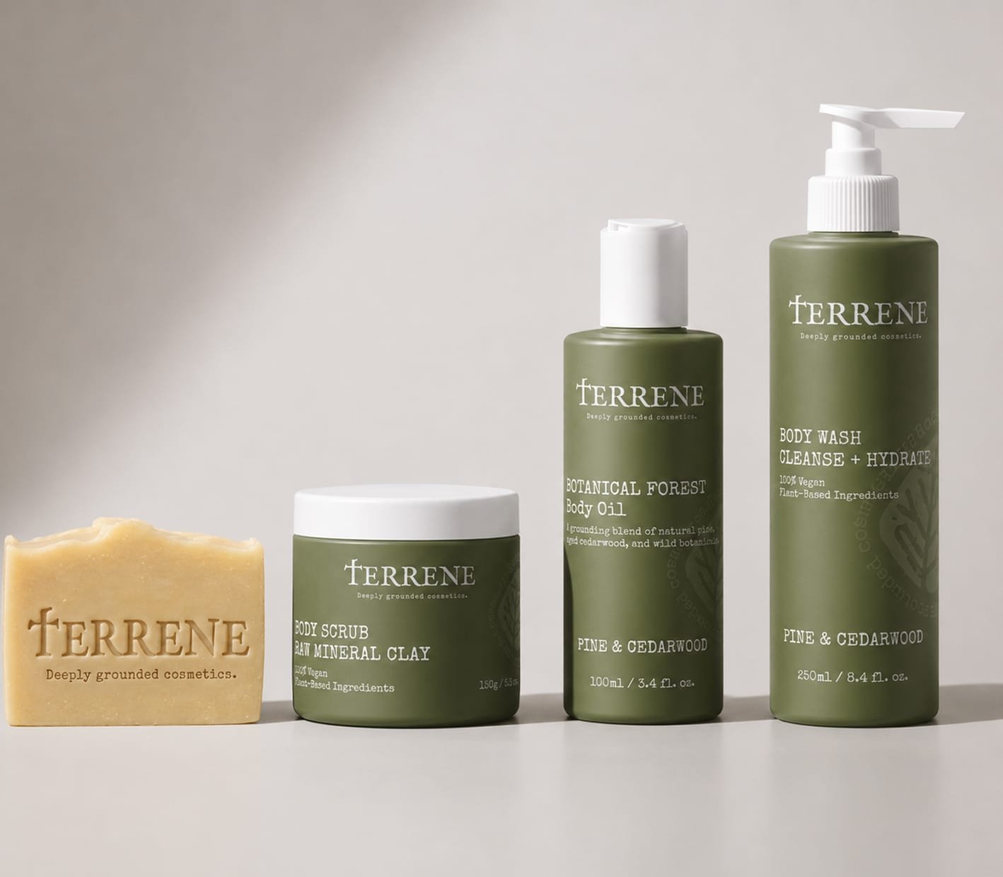 TERRENE botanical body care vertical brand application