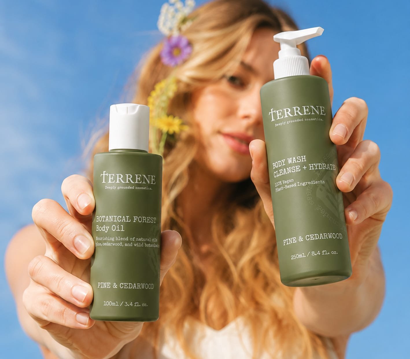 TERRENE natural cosmetics vertical packaging mockup