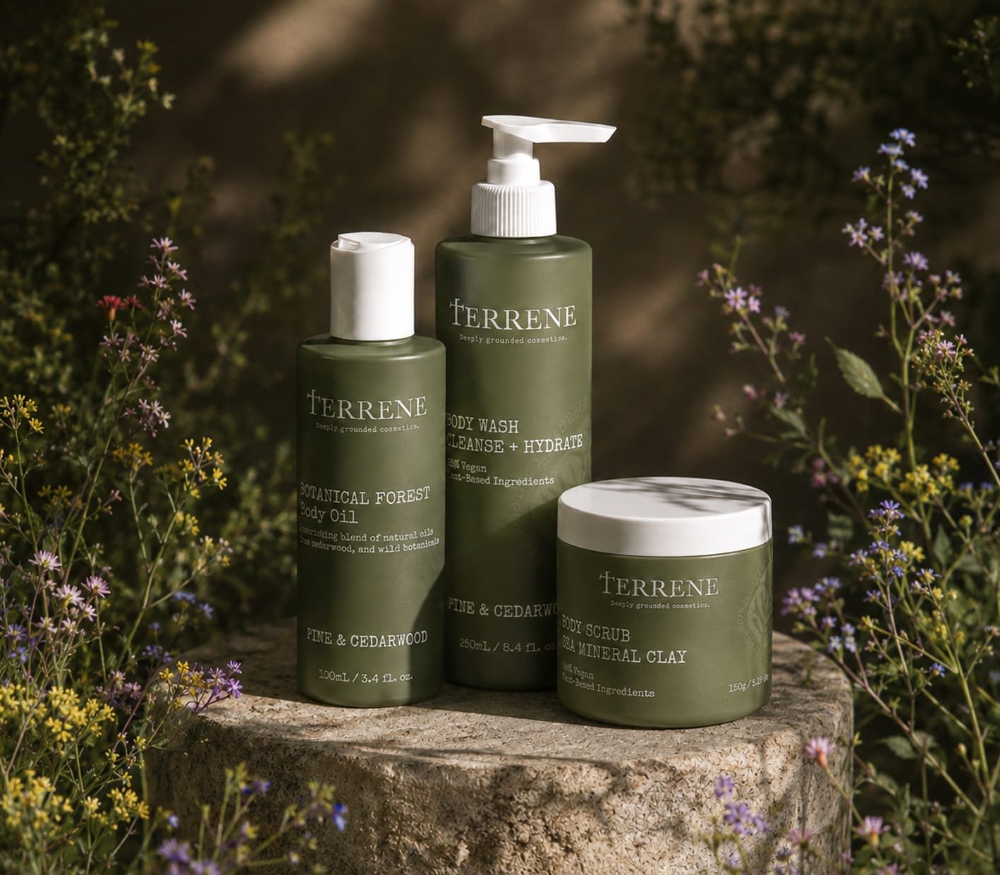 TERRENE botanical body care vertical brand application