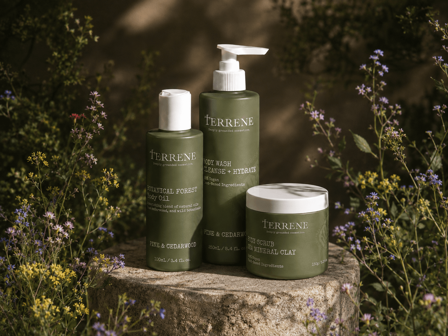 TERRENE skincare brand identity and packaging design concept