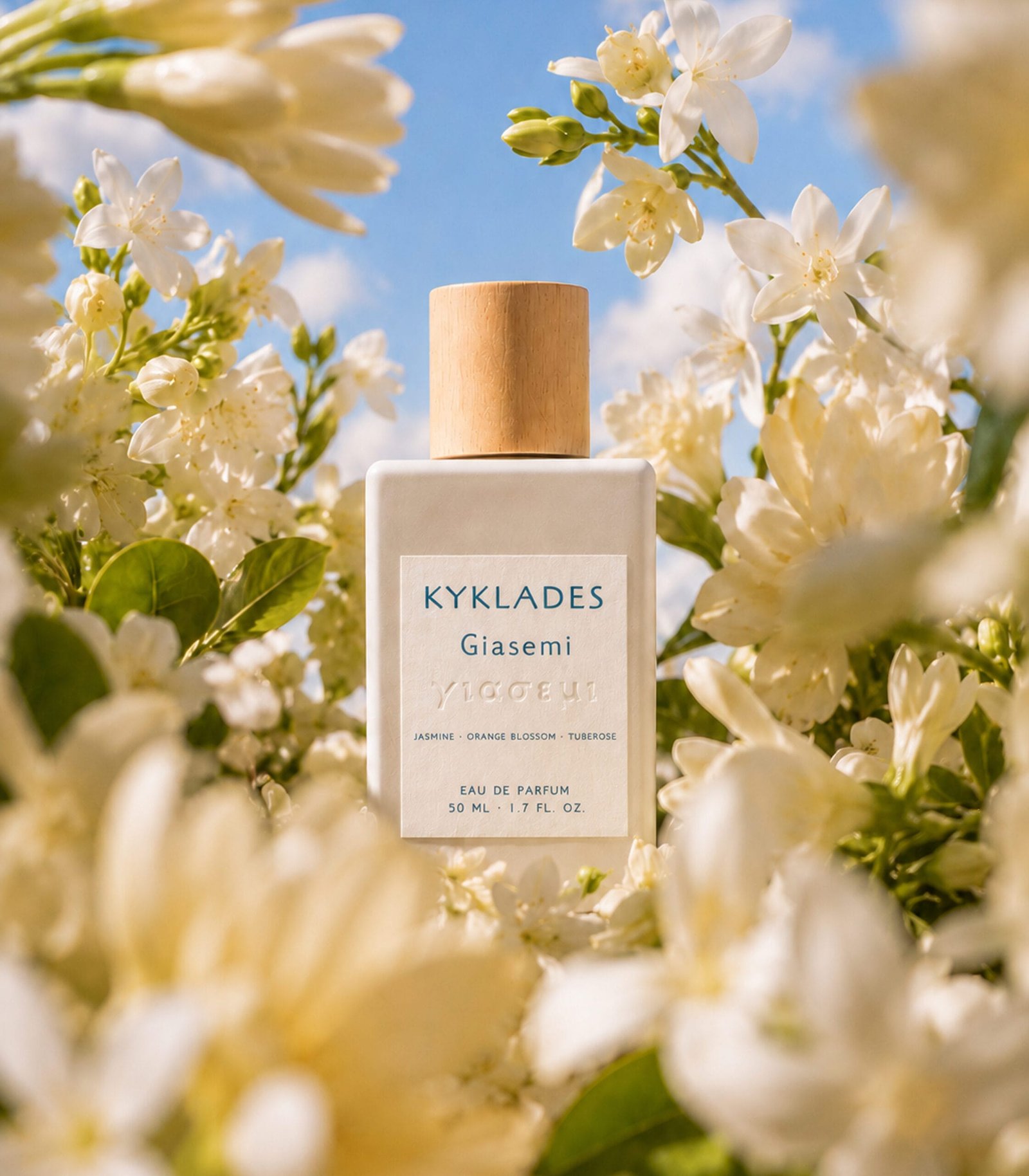 KYKLADES Giasemi perfume surrounded by jasmine, tuberose and orange blossom